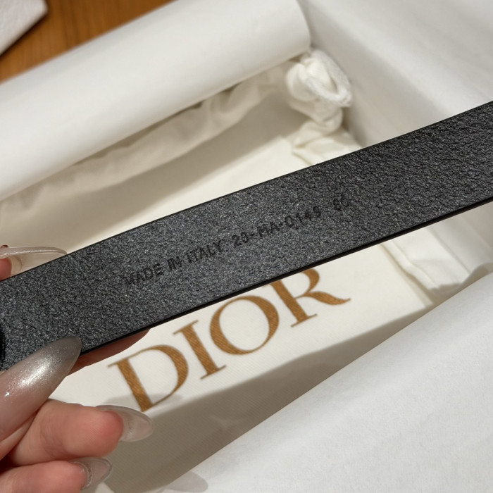 DIOR Dior Médaillon Belt Black Smooth Calfskin 25 MM #385555