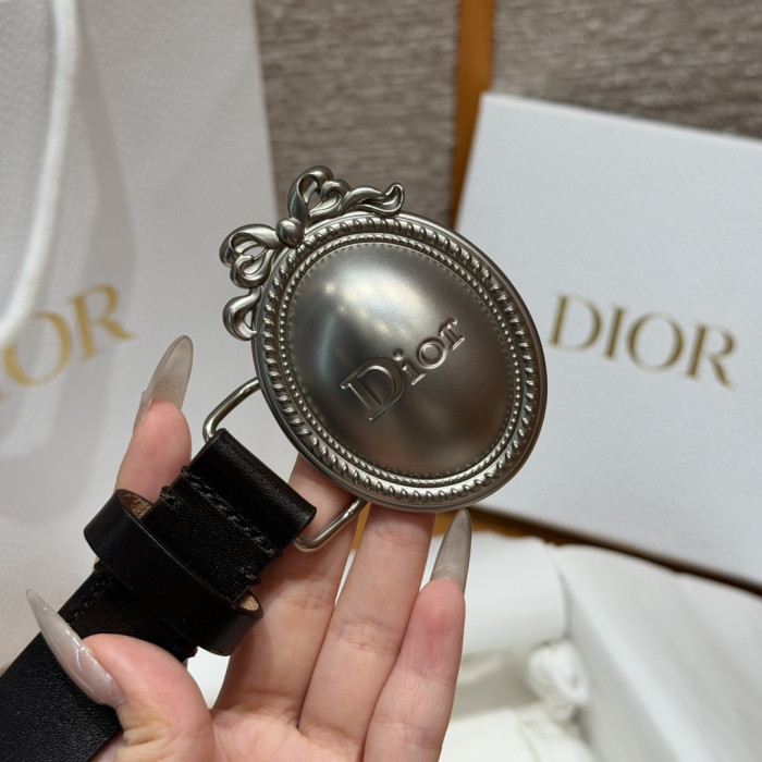DIOR Dior Médaillon Belt Black Smooth Calfskin 25 MM #385555