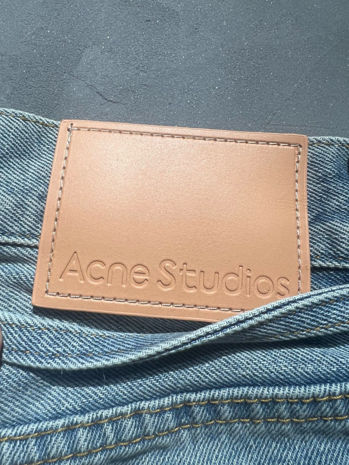 Acne Studios Blue Belted Denim Shorts #378788