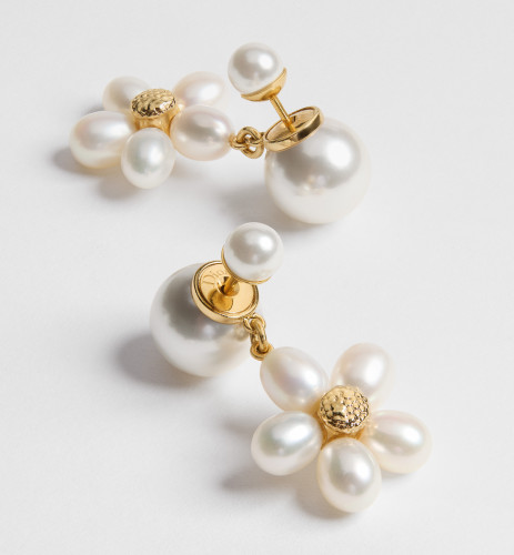DIOR Dioriviera Dior Tribales Earrings Gold-Finish Metal White Resin Pearls and Freshwater Pearls #385416
