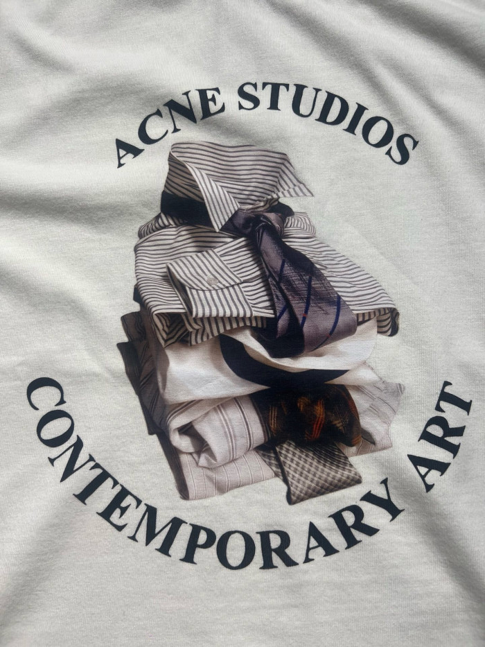 Acne Studios Printed T-Shirt Casual Fit White #385572