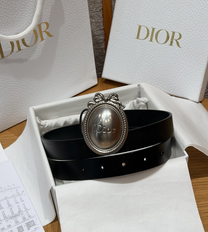 DIOR Dior Médaillon Belt Black Smooth Calfskin 25 MM #385555