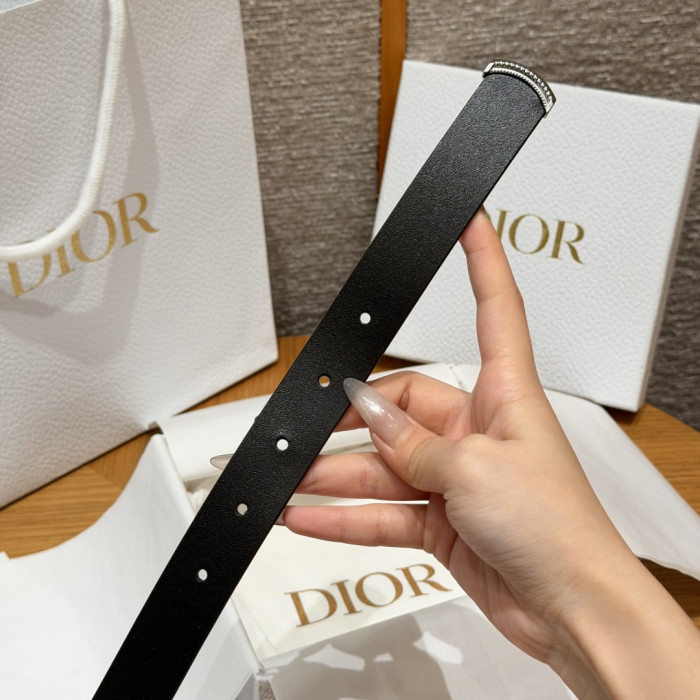 DIOR Dior Médaillon Belt Black Smooth Calfskin 25 MM #385555