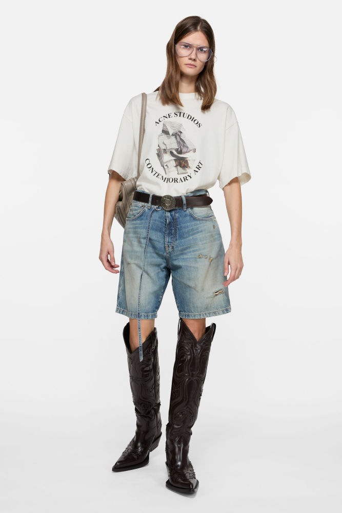 Acne Studios Printed T-Shirt Casual Fit White #385572