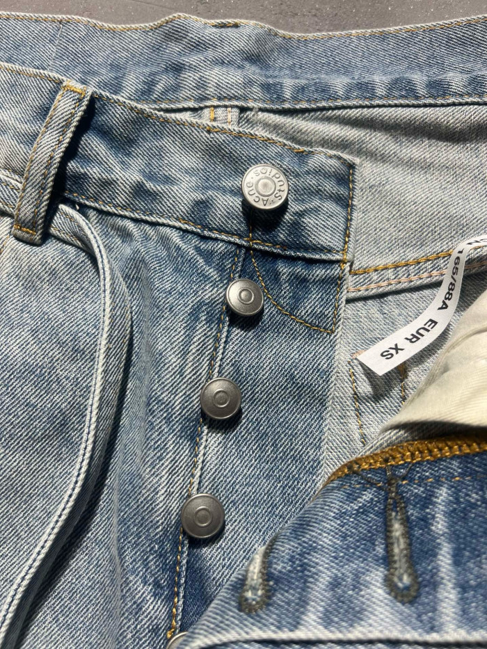 Acne Studios Blue Belted Denim Shorts #378788