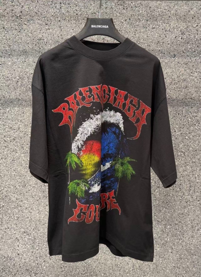 Balenciaga Top-quality Version Vintage Surfer Oversized T-shirt #385524