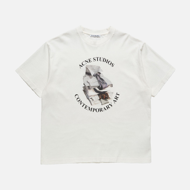 Acne Studios Printed T-Shirt Casual Fit White #385572
