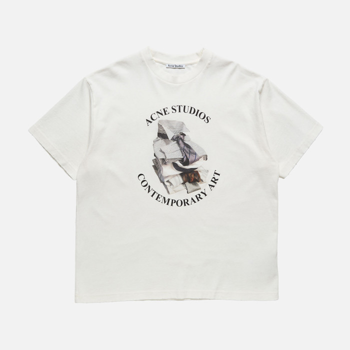 Acne Studios Printed T-Shirt Casual Fit White #385572