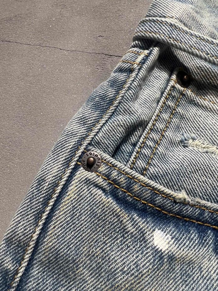 Acne Studios Blue Belted Denim Shorts #378788