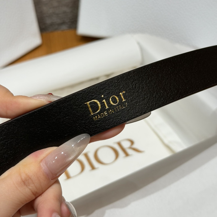 DIOR Dior Médaillon Belt Black Smooth Calfskin 25 MM #385555