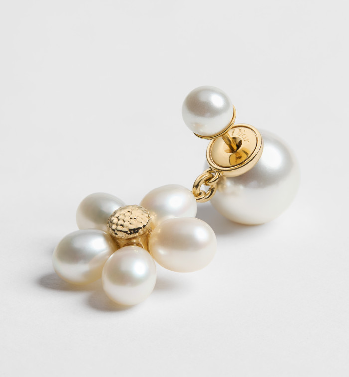 DIOR Dioriviera Dior Tribales Earrings Gold-Finish Metal White Resin Pearls and Freshwater Pearls #385416
