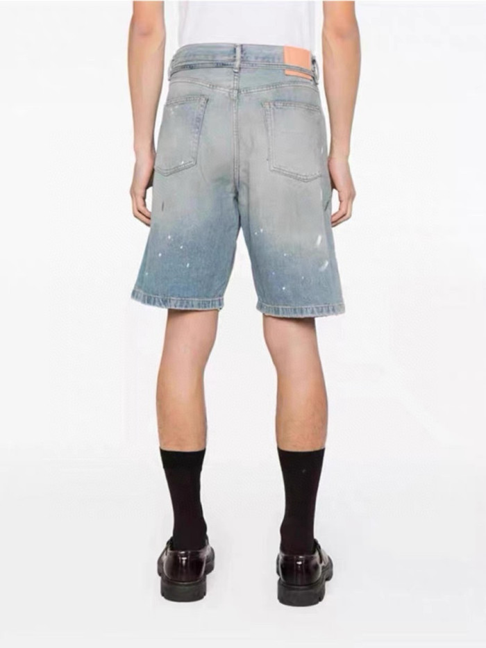 Acne Studios Blue Belted Denim Shorts #378788