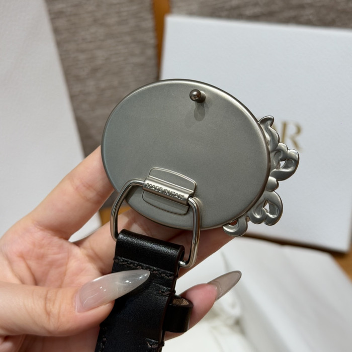 DIOR Dior Médaillon Belt Black Smooth Calfskin 25 MM #385555