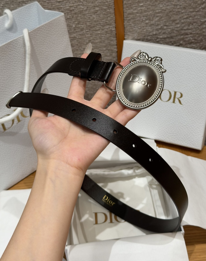 DIOR Dior Médaillon Belt Black Smooth Calfskin 25 MM #385555