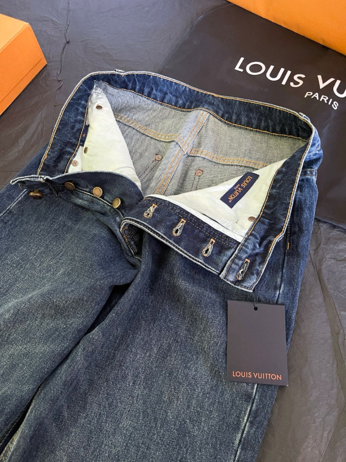 LOUIS VUITTON Denim Jacket and Skate Pants With Leather Signature Details #385817