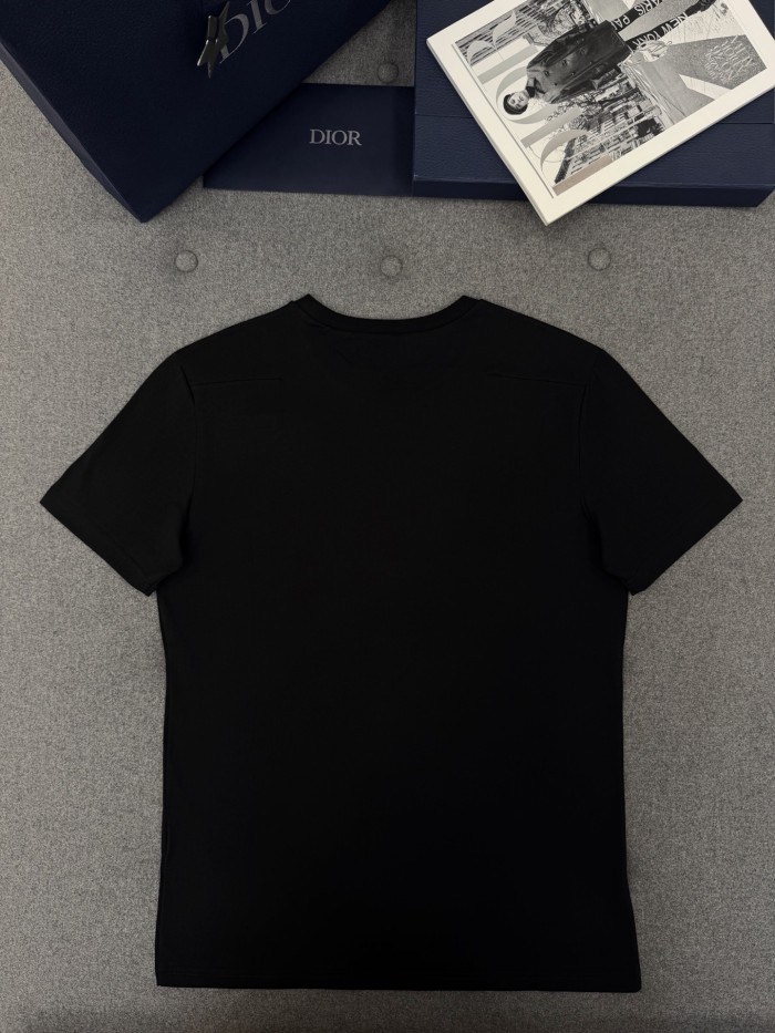 DIOR T-Shirt with Bee Embroidery Black Cotton Jersey #385789