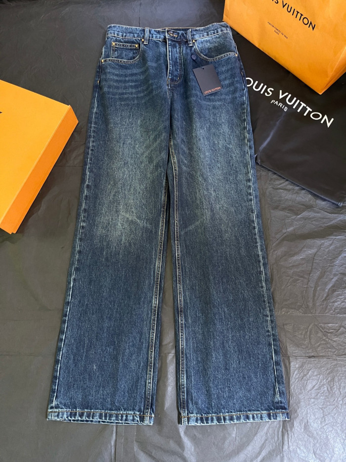 LOUIS VUITTON Denim Jacket and Skate Pants With Leather Signature Details #385817