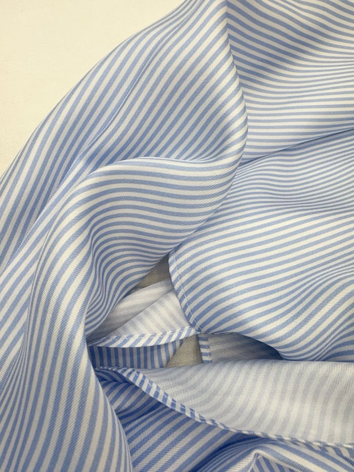 DIOR Dioriviera Tied Cropped Blouse Blue and White D-Stripes Silk Twill #385384