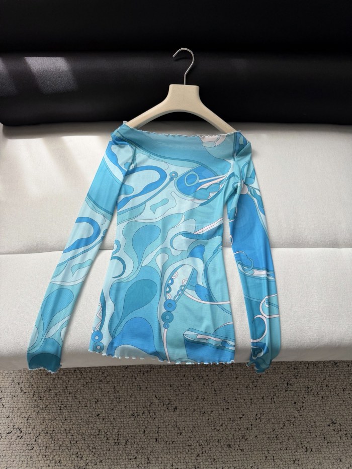 PUCCI Orchidee Print Tulle Top #385801