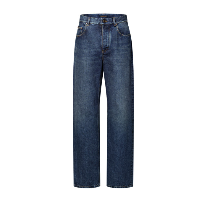 LOUIS VUITTON Denim Jacket and Skate Pants With Leather Signature Details #385817