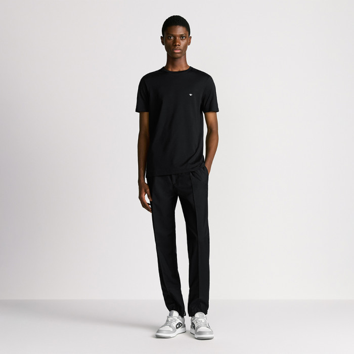 DIOR T-Shirt with Bee Embroidery Black Cotton Jersey #385789