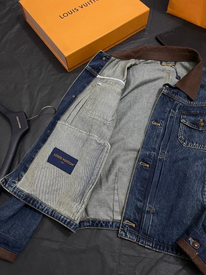 LOUIS VUITTON Denim Jacket and Skate Pants With Leather Signature Details #385817