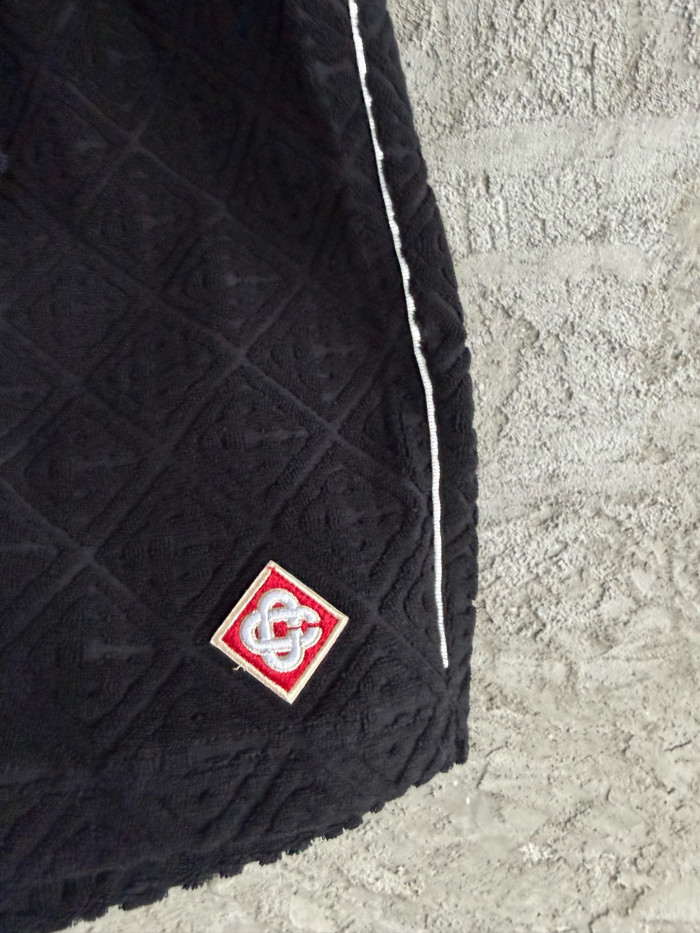 Casablanca Black Towelling Monogram Short Sleeve Shirt Shorts #385764
