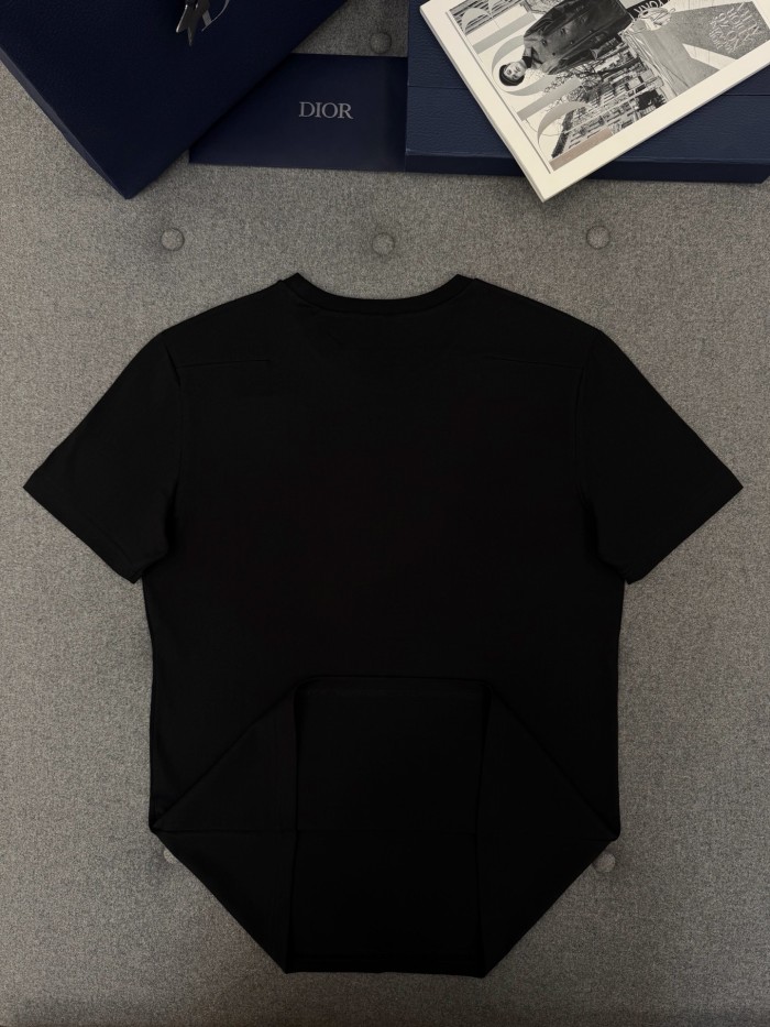 DIOR T-Shirt with Bee Embroidery Black Cotton Jersey #385789
