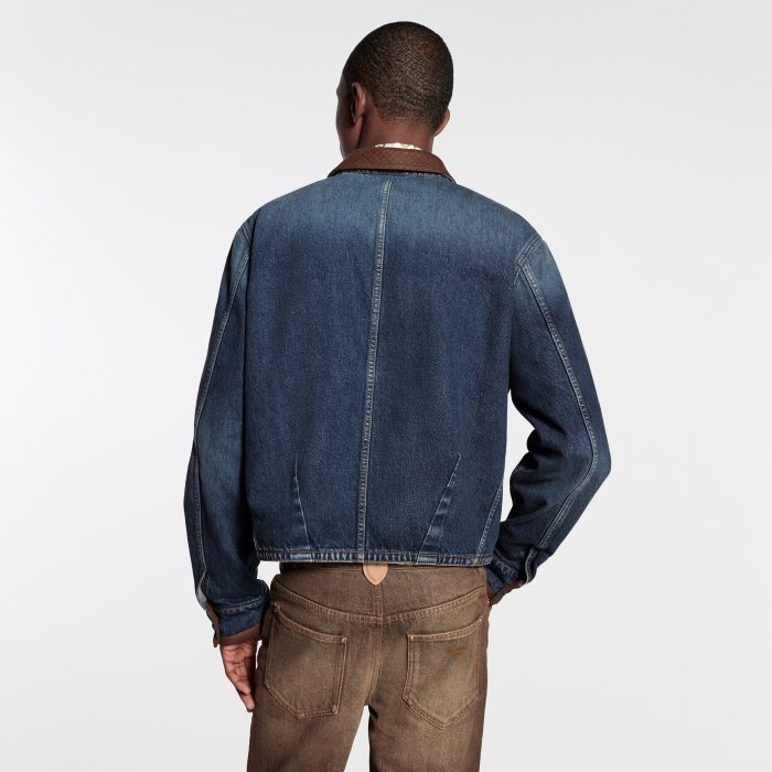 LOUIS VUITTON Denim Jacket and Skate Pants With Leather Signature Details #385817