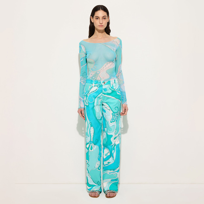 PUCCI Orchidee Print Tulle Top #385801