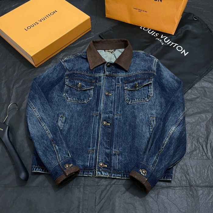LOUIS VUITTON Denim Jacket and Skate Pants With Leather Signature Details #385817