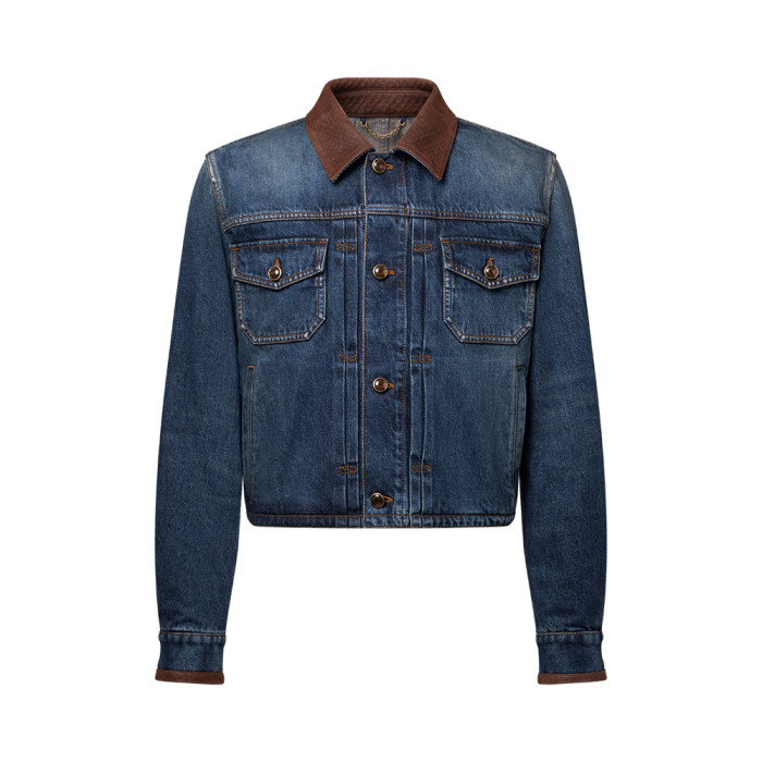 LOUIS VUITTON Denim Jacket and Skate Pants With Leather Signature Details #385817