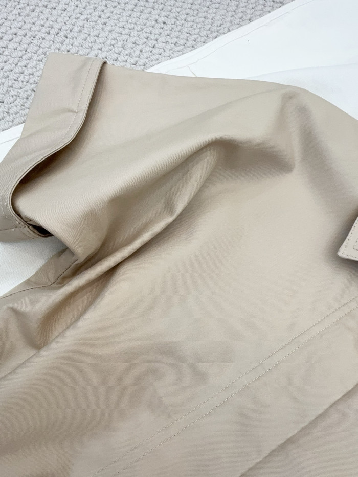 DIOR Dior Médaillon Belted Shirtdress Beige Cotton and Silk Gabardine #385692