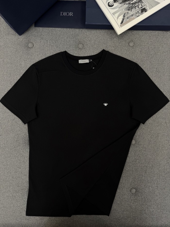 DIOR T-Shirt with Bee Embroidery Black Cotton Jersey #385789