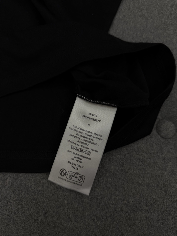 DIOR T-Shirt with Bee Embroidery Black Cotton Jersey #385789