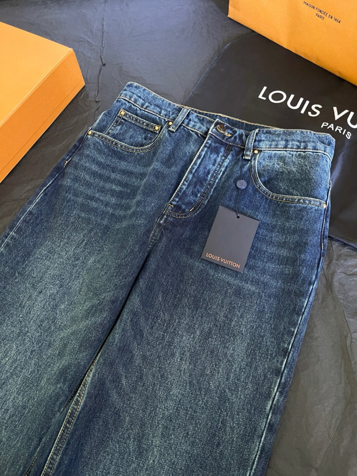 LOUIS VUITTON Denim Jacket and Skate Pants With Leather Signature Details #385817