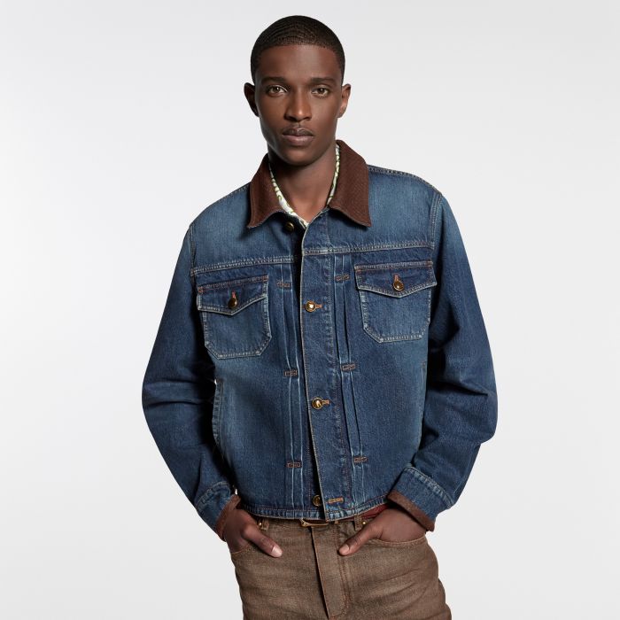 LOUIS VUITTON Denim Jacket and Skate Pants With Leather Signature Details #385817