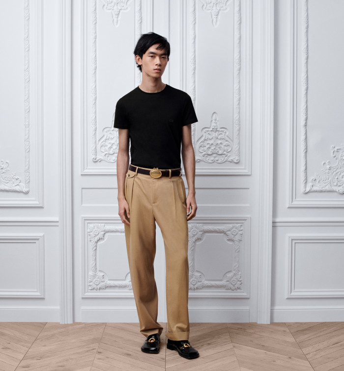 DIOR T-Shirt with CD Embroidery Regular Fit Black Cotton Jersey #385788