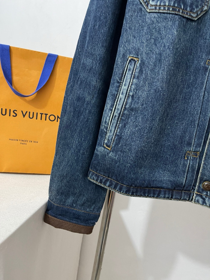 LOUIS VUITTON Denim Jacket and Skate Pants With Leather Signature Details #385817