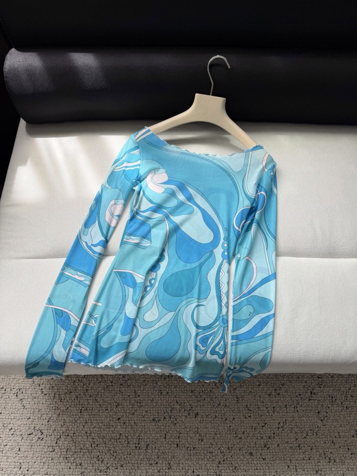 PUCCI Orchidee Print Tulle Top #385801
