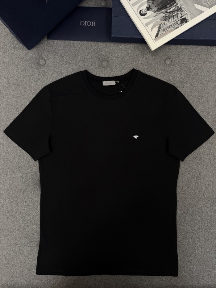 DIOR T-Shirt with Bee Embroidery Black Cotton Jersey #385789