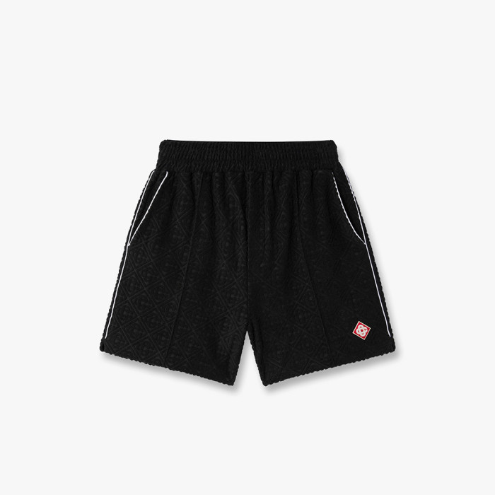 Casablanca Black Towelling Monogram Short Sleeve Shirt Shorts #385764