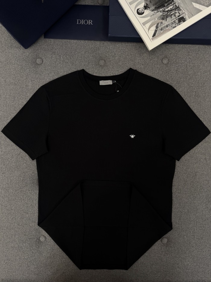 DIOR T-Shirt with Bee Embroidery Black Cotton Jersey #385789