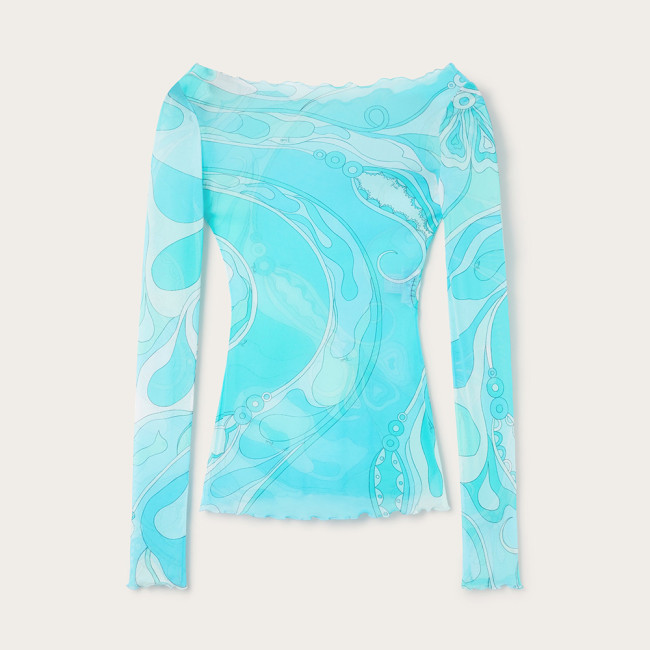 PUCCI Orchidee Print Tulle Top #385801