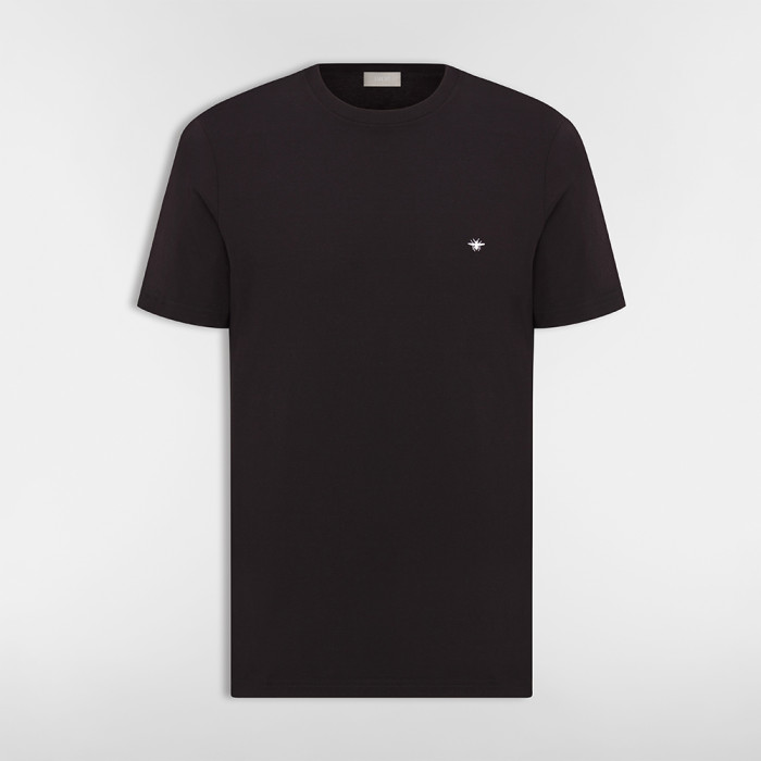 DIOR T-Shirt with Bee Embroidery Black Cotton Jersey #385789