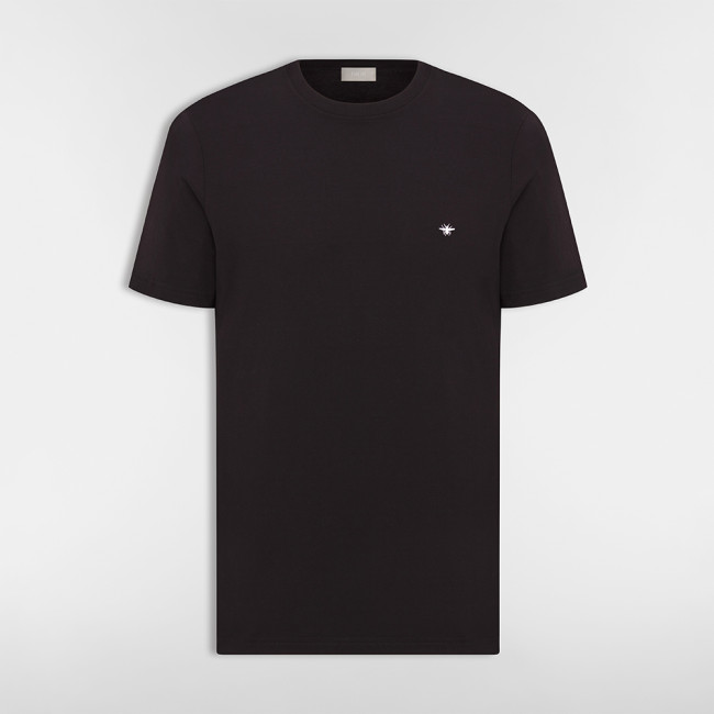 DIOR T-Shirt with Bee Embroidery Black Cotton Jersey #385789