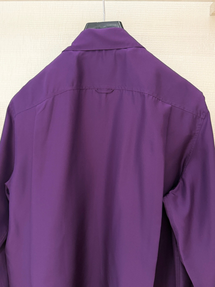 Saint Laurent Shirt in Silk in Purple #385943
