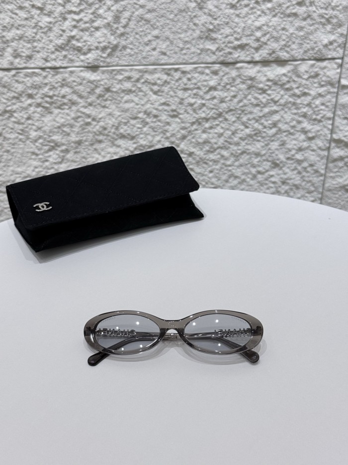 Chanel Sunglasses Oval Frame Sunglasses Acetate and Metal #383071