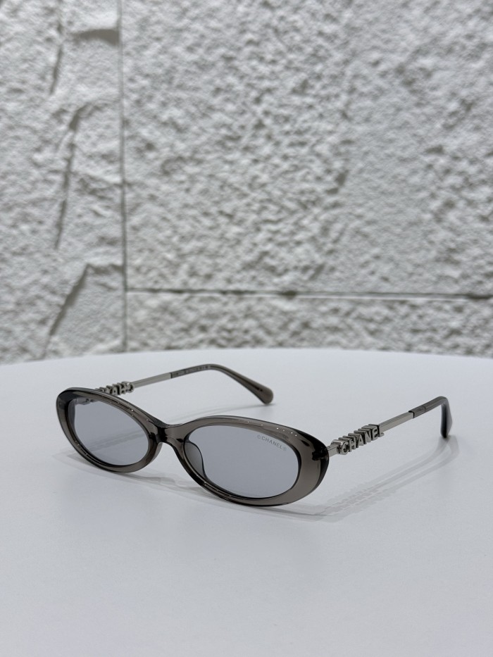 Chanel Sunglasses Oval Frame Sunglasses Acetate and Metal #383071
