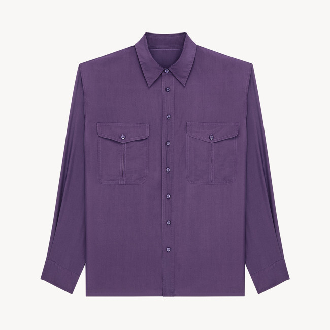 Saint Laurent Shirt in Silk in Purple #385943